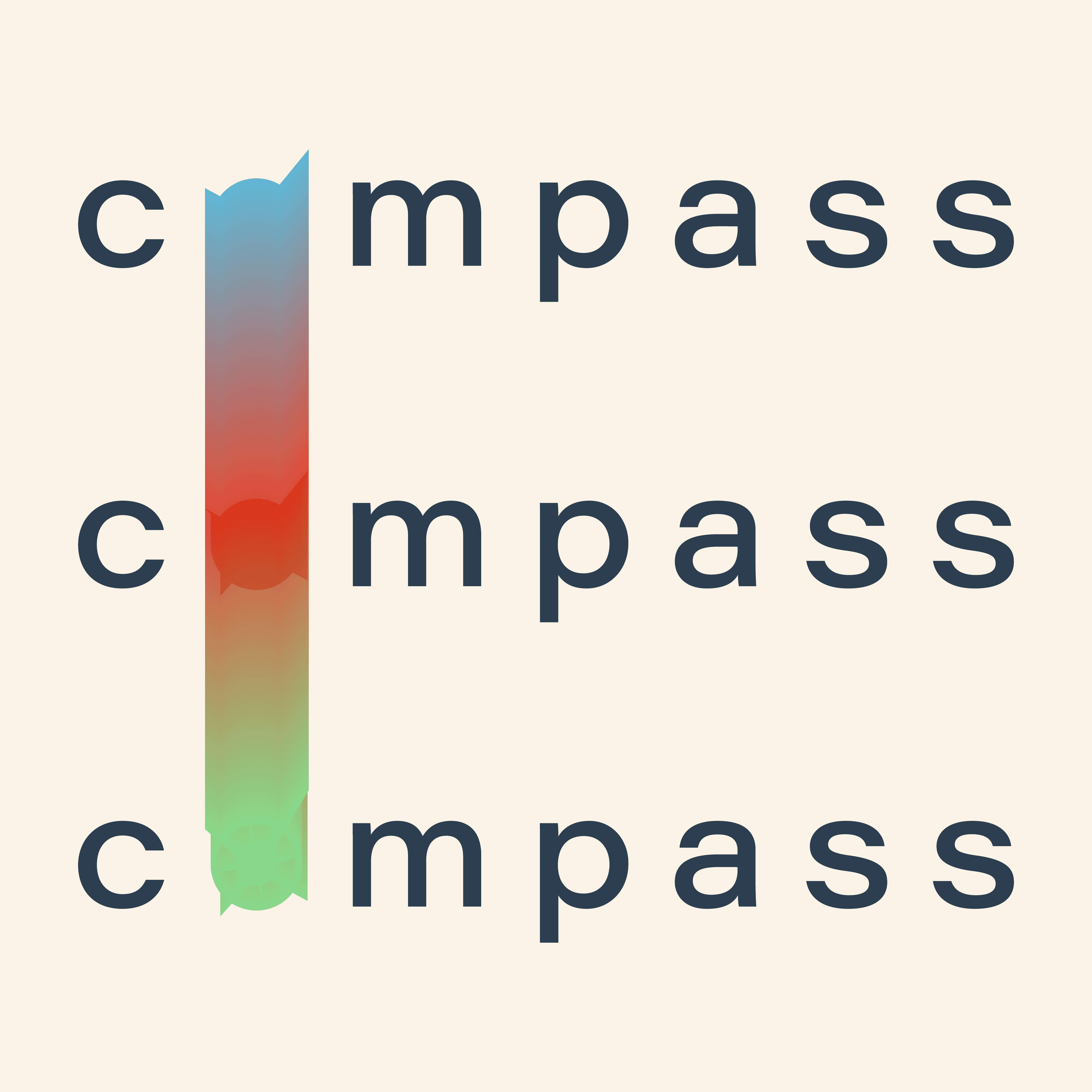 Compass Capability brand graphic, directional compass motif used as a scalable brand asset