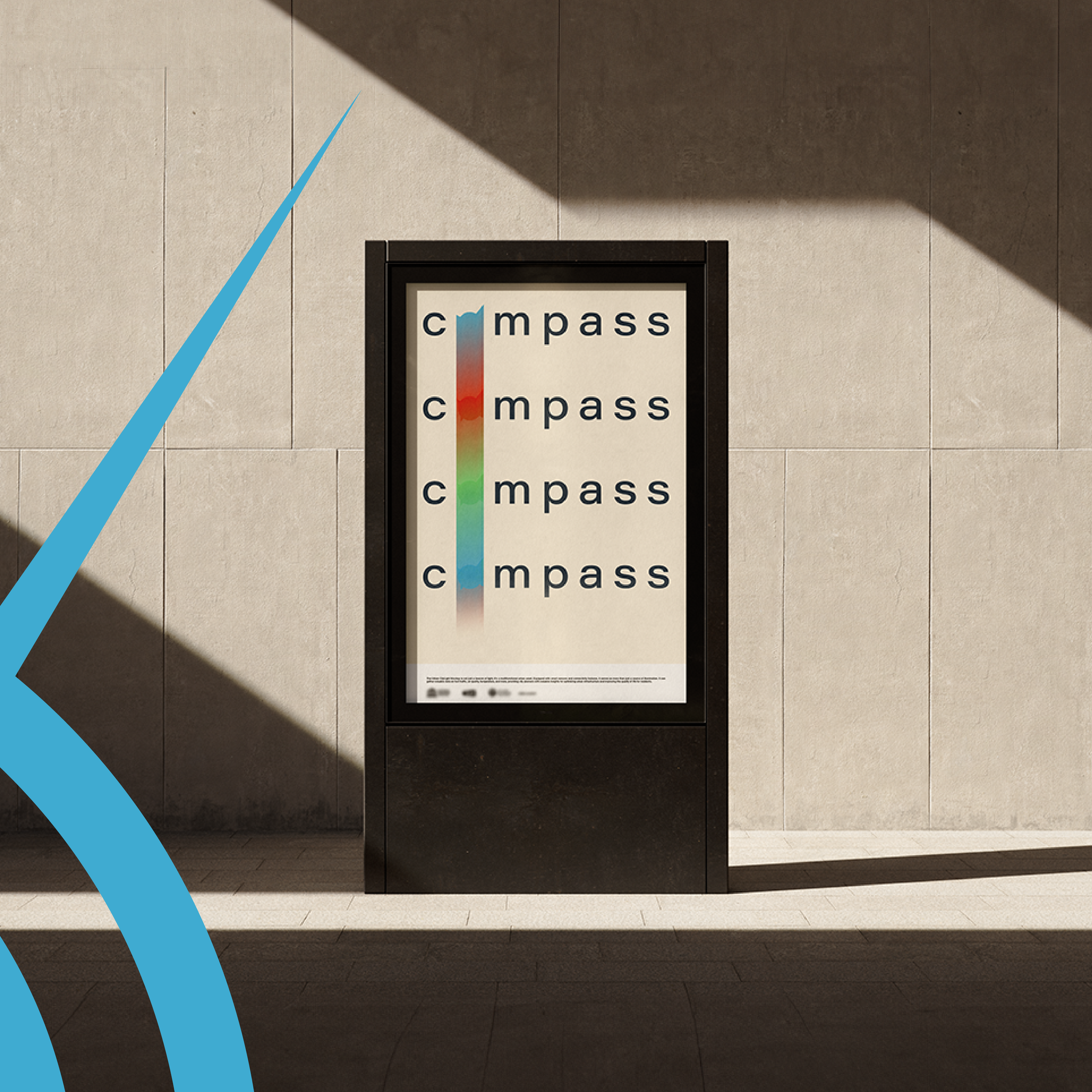 Compass Capability brand identity on billboard mockup, large format outdoor application