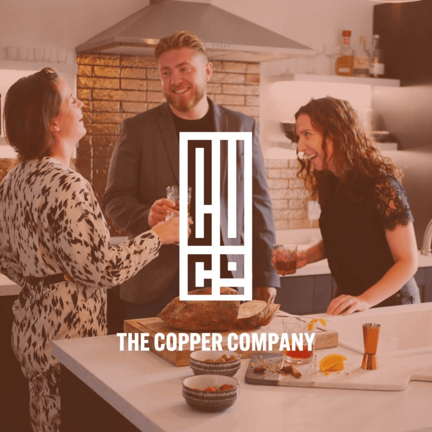 Copper Company Instagram post 2, lifestyle photography with brand copper and dark colour treatment
