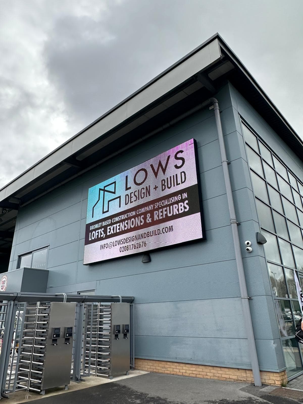 Lows Design and Build Bromley FC sponsorship, brand mark on football club materials and kit
