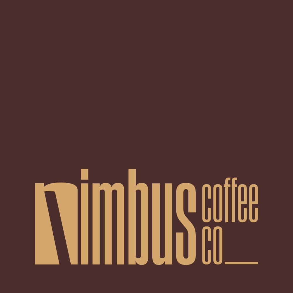 Nimbus Coffee Co. logo, cloud formation mark with logotype in earthy brand palette