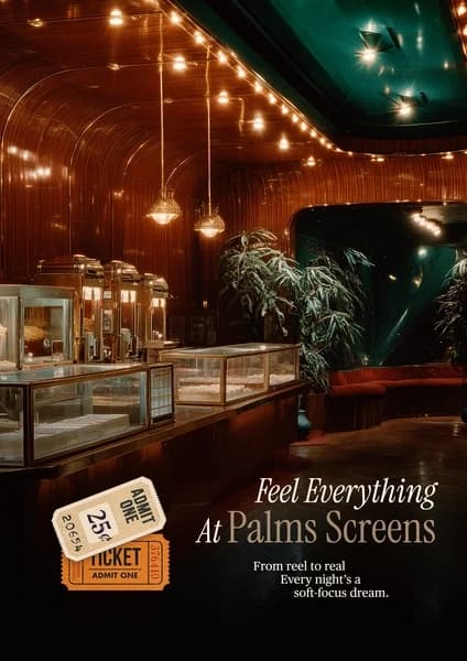 Palms Motel poster print, retro travel poster style