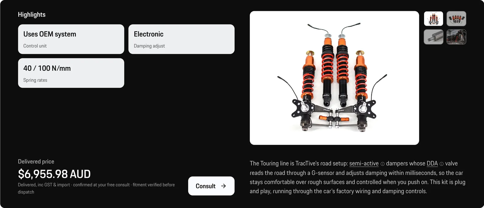TracTive cards go dark. Suspension is quoted on a call, so the card says so.