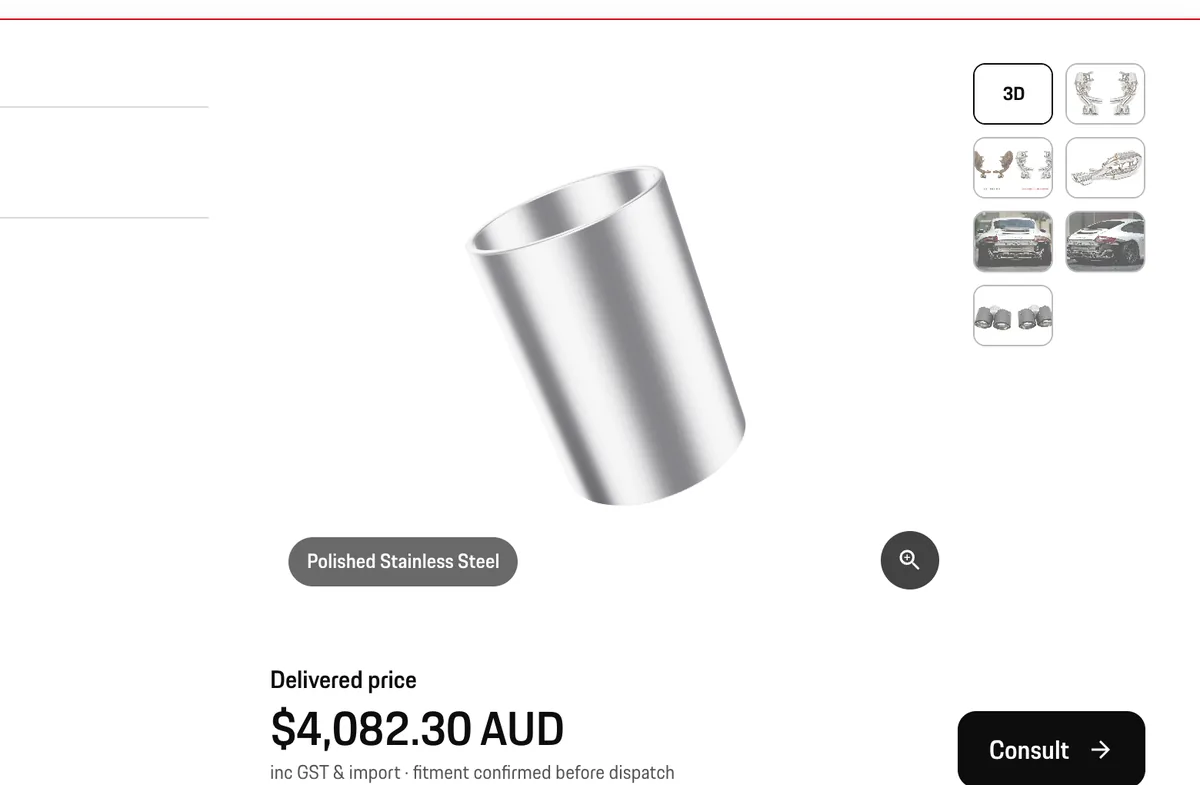 Polished stainless, $4,082.30 delivered.